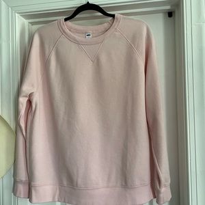 light pink crew neck sweatshirt